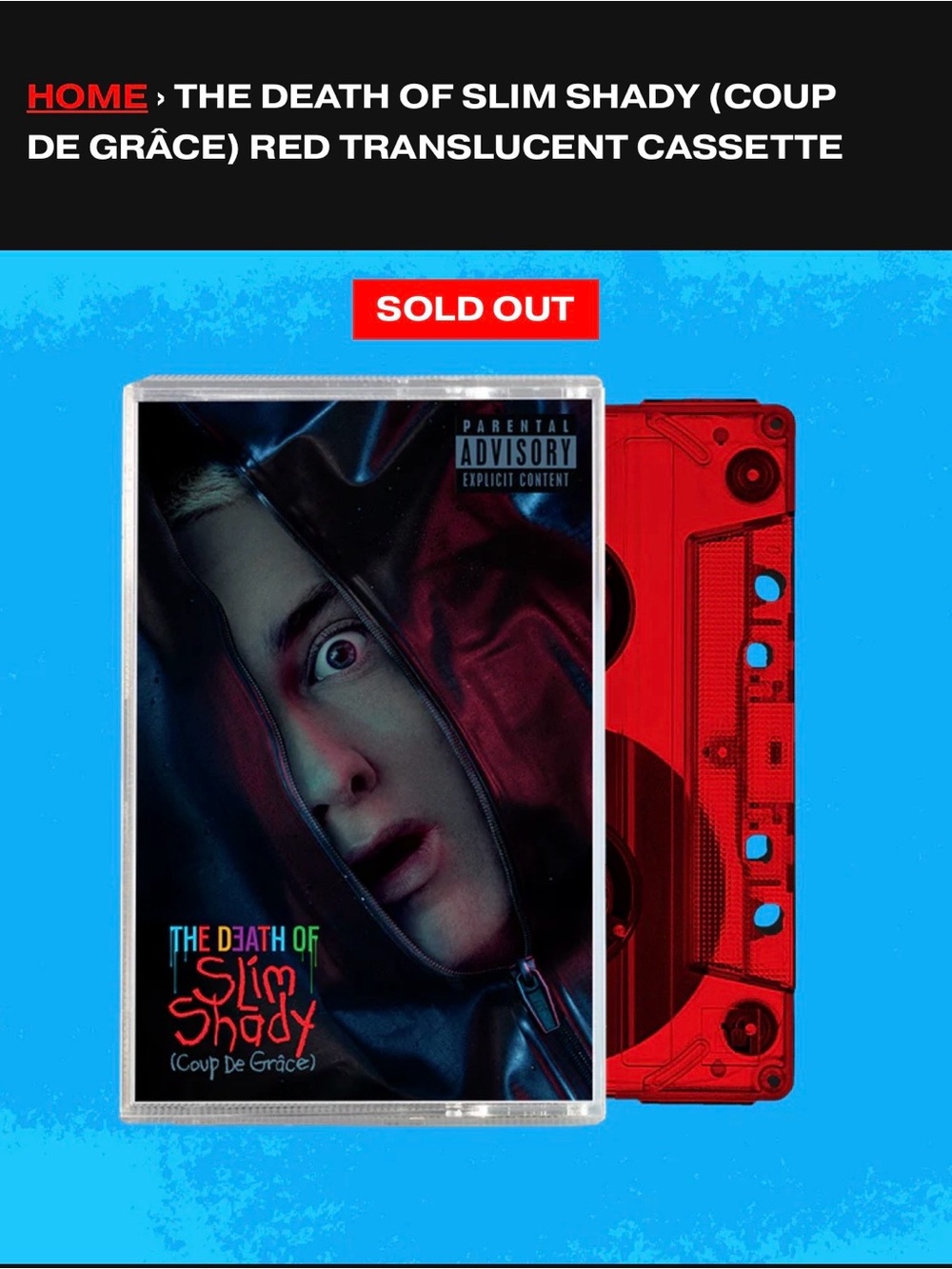 THE DEATH OF SLIM SHADY (COUP DE GRÂCE) RED TRANSLUCENT CASSETTE